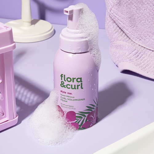 Curl foam for wavy hair from flora & curl.
